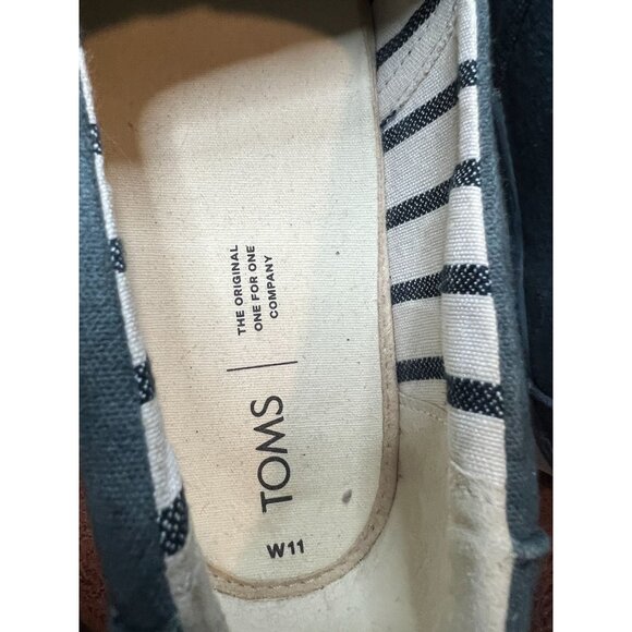 Toms Women's Alpargata Boardwalk  faded Grey Canvas Slip-On Shoes Size 11 - Picture 3 of 7